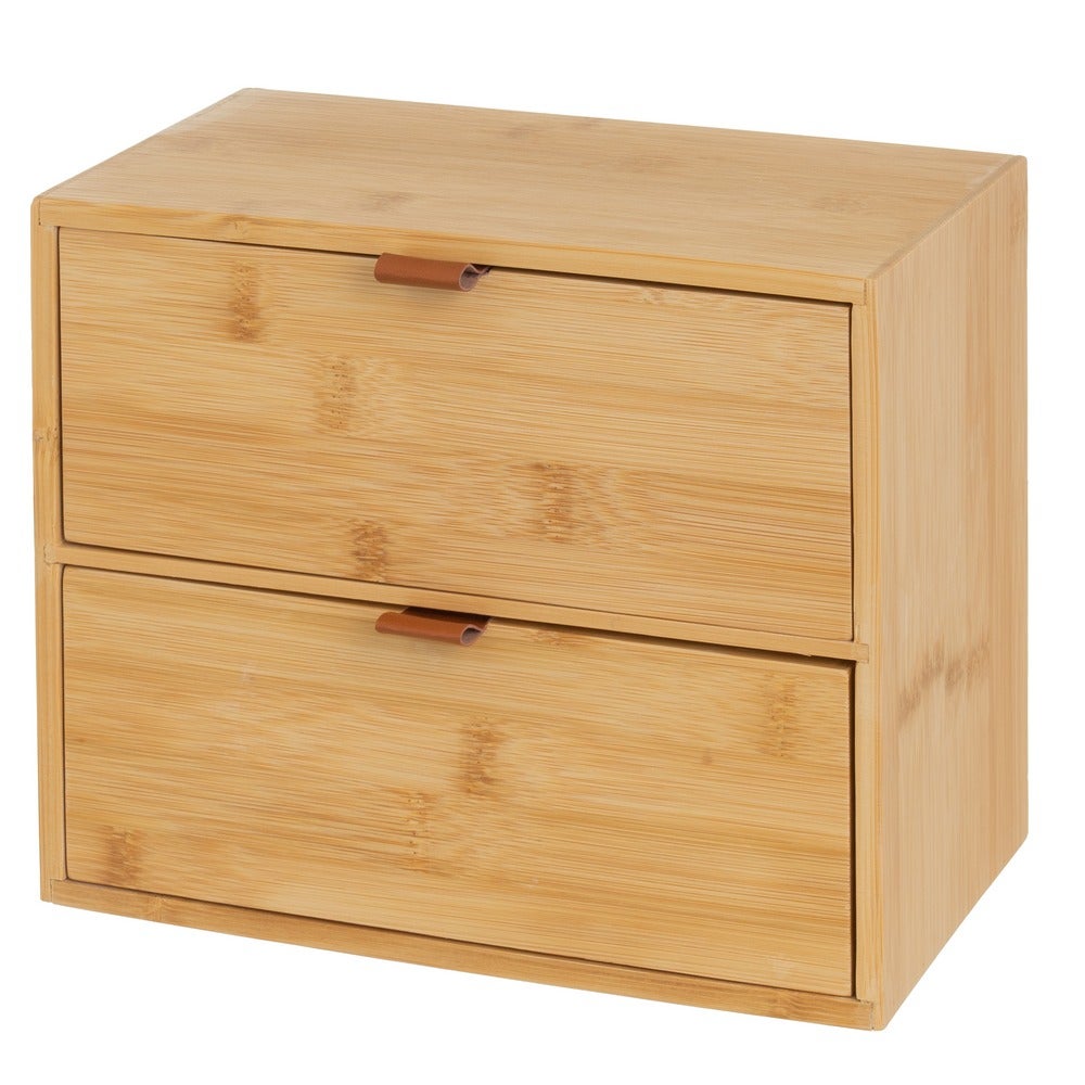 Organizador de Bambú con 2 Cajones 25x14x20 cm