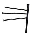 Toallero de pie con 3 brazos de metal negro de 42x22x85 cm