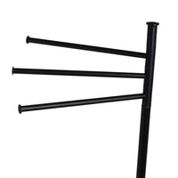 Toallero de pie con 3 brazos de metal negro de 42x22x85 cm