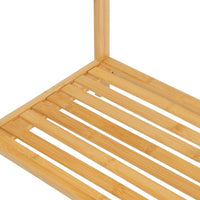 Toallero de pie con 3 brazos de bambú natural