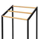 Toallero de pie con 3 brazos de bambú natural y negro