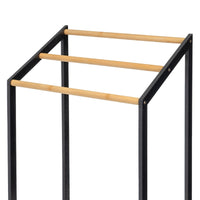 Toallero de pie con 3 brazos de bambú natural y negro