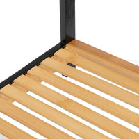 Toallero de pie con 3 brazos de bambú natural y negro