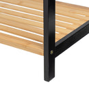 Toallero de pie con 3 brazos de bambú natural y negro