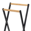 Toallero plegable de bambú natural y negro