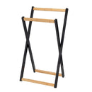 Toallero plegable de bambú natural y negro