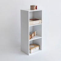 Estantería Cubo 3 estantes de tablero laminado blanco de 80x30 cm
