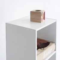 Estantería Cubo 3 estantes de tablero laminado blanco de 80x30 cm