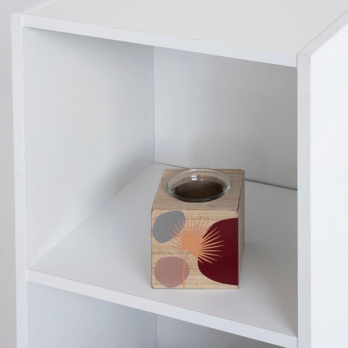 Estantería Cubo 3 estantes de tablero laminado blanco de 80x30 cm