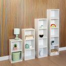 Estantería Cubo 3 estantes de tablero laminado blanco de 80x30 cm