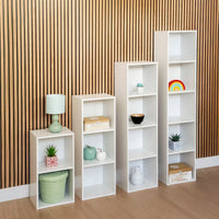 Estantería Cubo 3 estantes de tablero laminado blanco de 80x30 cm