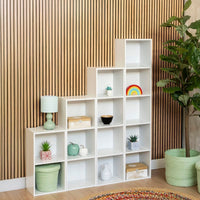 Estantería Cubo 3 estantes de tablero laminado blanco de 80x30 cm