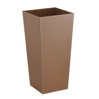 Paragüero cuadrado tapizado en piel vegana marrón