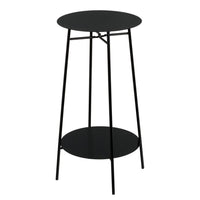 Mesa Auxiliar Metálica Negra 30x30x60 cm con Estructura Tubular