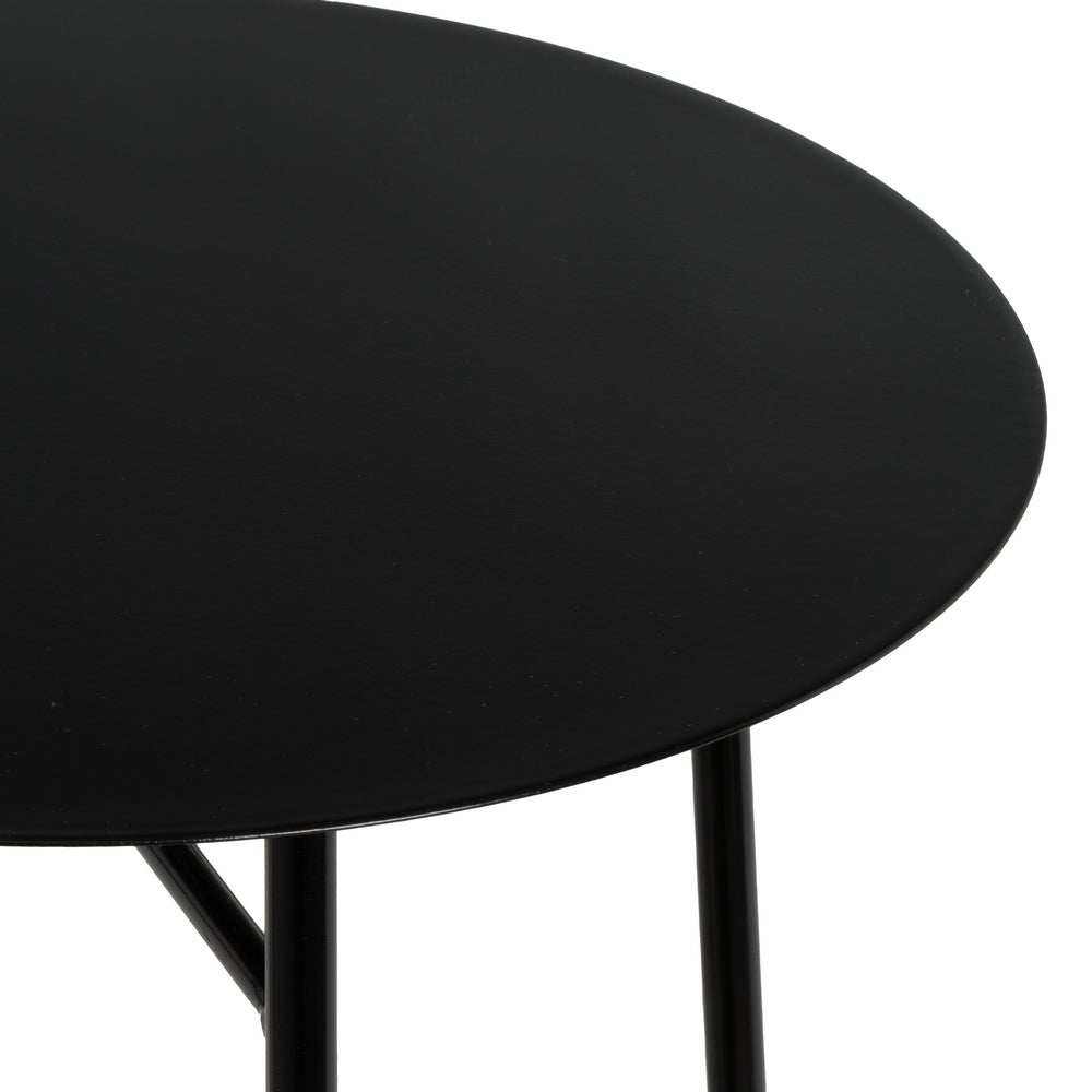 Mesa Auxiliar Metálica Negra 30x30x60 cm con Estructura Tubular