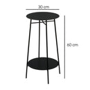 Mesa Auxiliar Metálica Negra 30x30x60 cm con Estructura Tubular