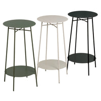 Mesa Auxiliar Metálica Verde 30x30x60 cm con Estructura Tubular