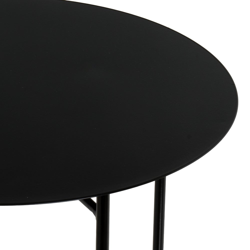 Mesa Auxiliar Metálica Negra 40x40x45 cm con Estructura Tubular
