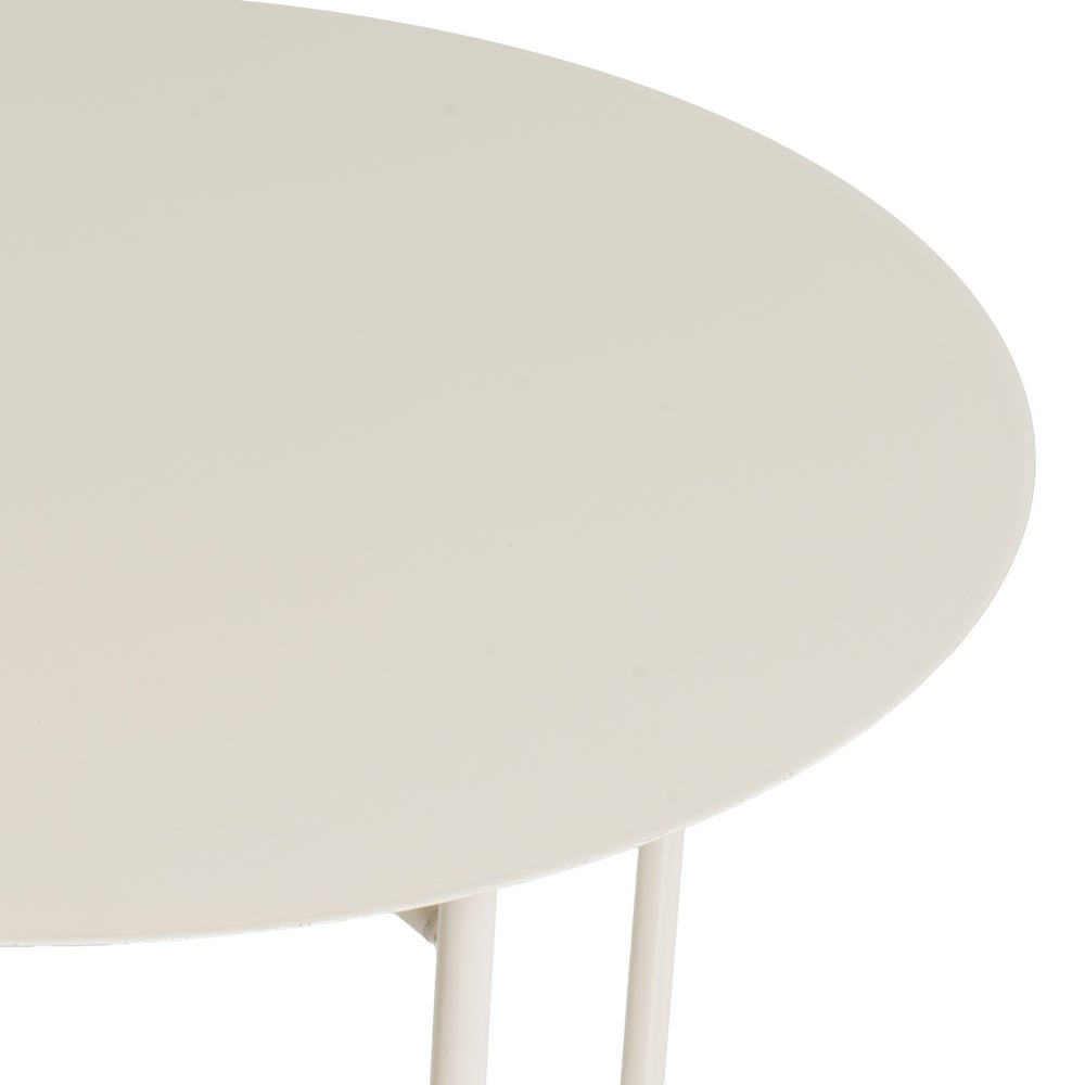 Mesa Auxiliar Metálica Beige 40x40x45 cm con Estructura Tubular