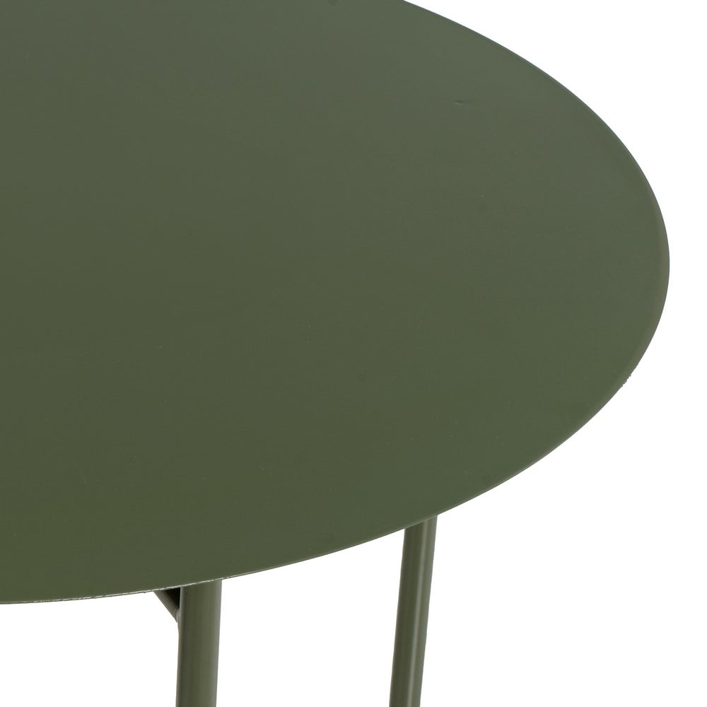 Mesa Auxiliar Metálica Verde 40x40x45 cm con Estructura Tubular