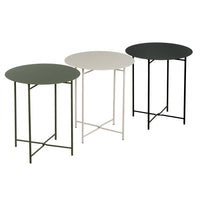 Mesa Auxiliar Metálica Verde 40x40x45 cm con Estructura Tubular