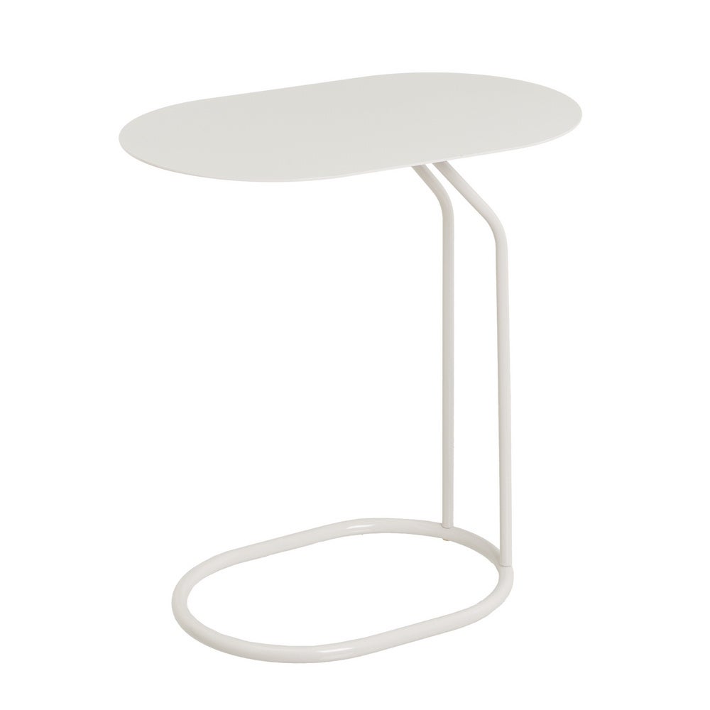 Mesa Auxiliar Lateral Metálica Beige 45x28x49 cm