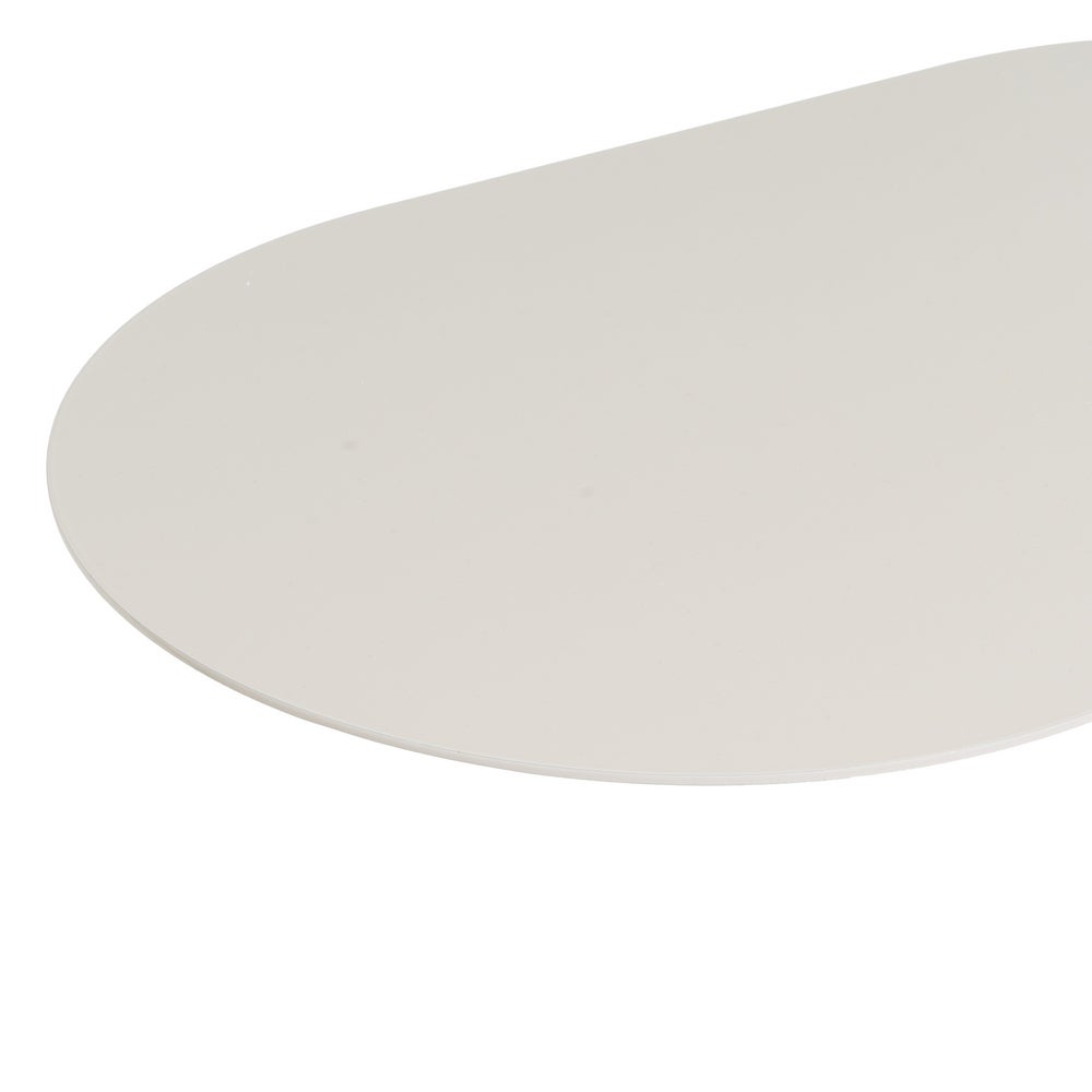 Mesa Auxiliar Lateral Metálica Beige 45x28x49 cm