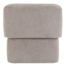 Puff cuadrado tapizado en tela beige