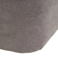 Puff cuadrado tapizado en tela gris