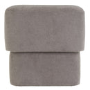 Puff cuadrado tapizado en tela gris