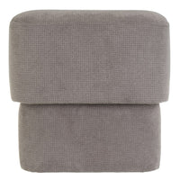 Puff cuadrado tapizado en tela gris