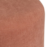 Puff redondo tapizado en tela naranja