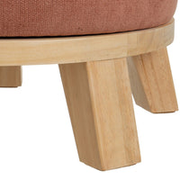 Puff redondo tapizado en tela naranja