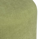 Puff redondo tapizado en tela verde