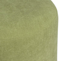 Puff redondo tapizado en tela verde