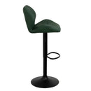 Taburete de piel natural verde giratorio y elevable