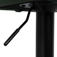 Taburete de piel natural verde giratorio y elevable