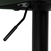 Taburete de piel natural verde giratorio y elevable