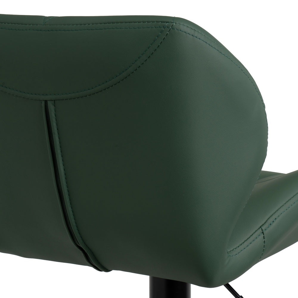 Taburete de piel natural verde giratorio y elevable