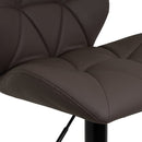 Taburete de piel natural marrón giratorio y elevable