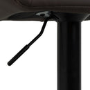 Taburete de piel natural marrón giratorio y elevable