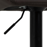 Taburete de piel natural marrón giratorio y elevable