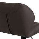 Taburete de piel natural marrón giratorio y elevable