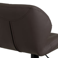 Taburete de piel natural marrón giratorio y elevable