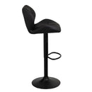 Taburete de piel natural negro giratorio y elevable