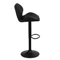 Taburete de piel natural negro giratorio y elevable