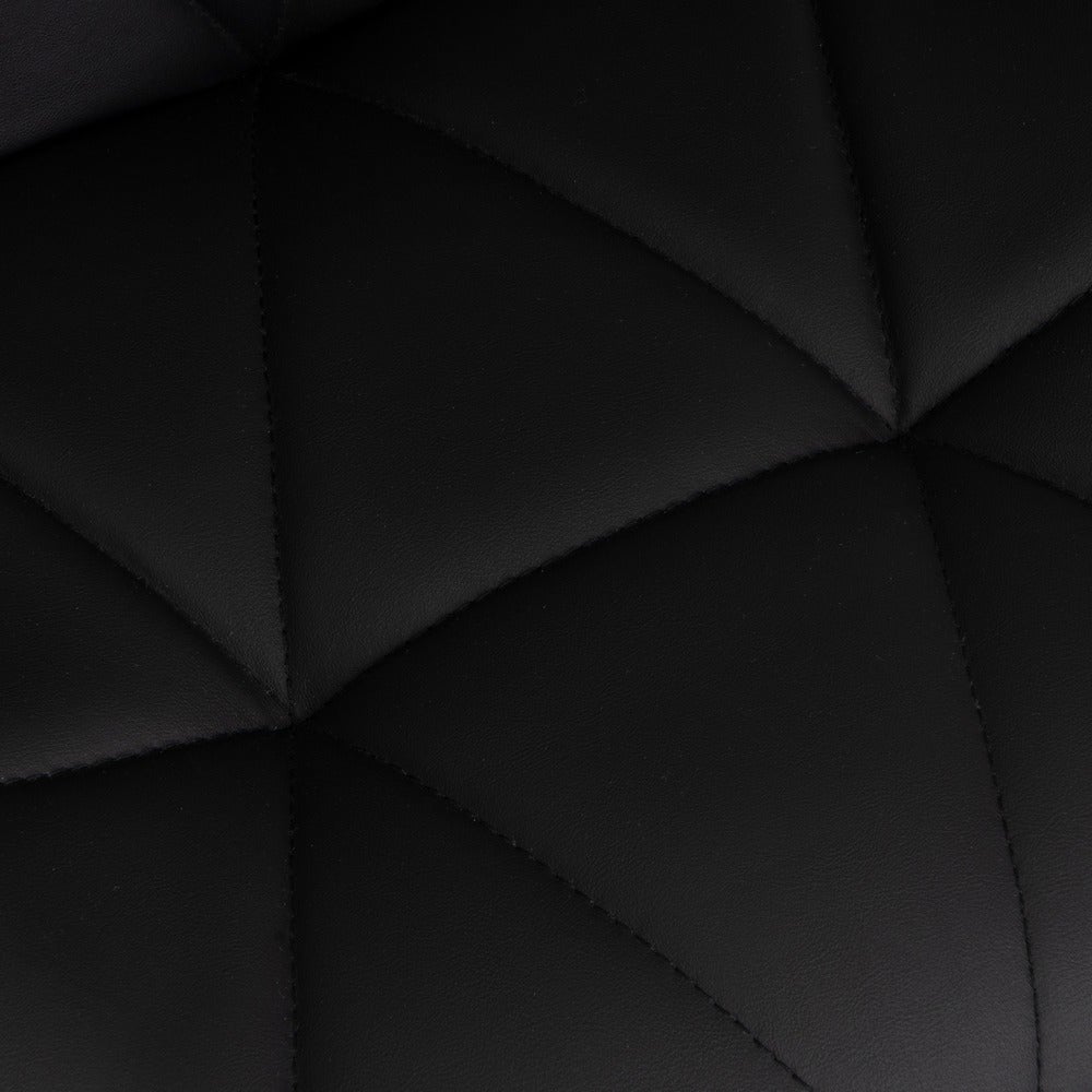 Taburete de piel natural negro giratorio y elevable