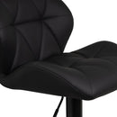 Taburete de piel natural negro giratorio y elevable