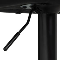 Taburete de piel natural negro giratorio y elevable