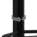 Taburete de piel natural negro giratorio y elevable